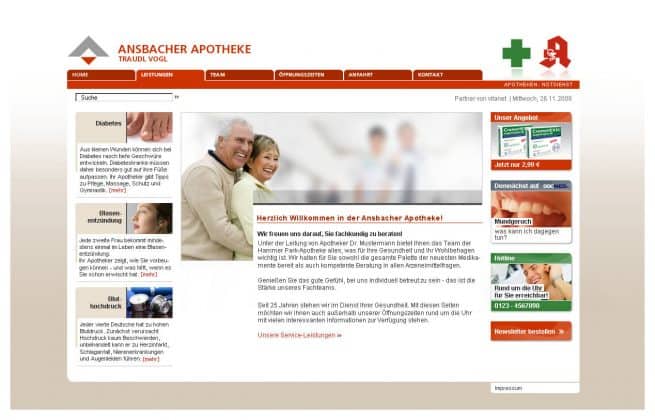 Websitentwurf PSD - Farbvarianten