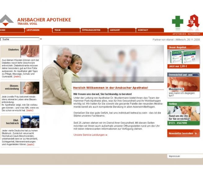 Websitentwurf PSD - Farbvarianten