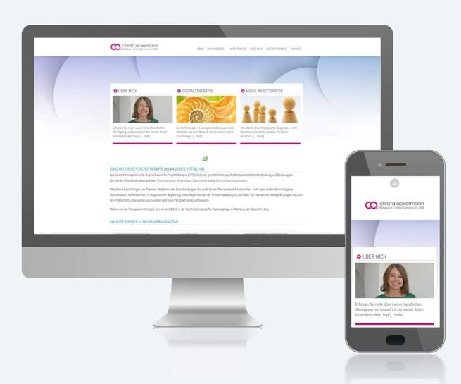 Lisa Baur Screendesign: Wordpress Website Christa Ackermann