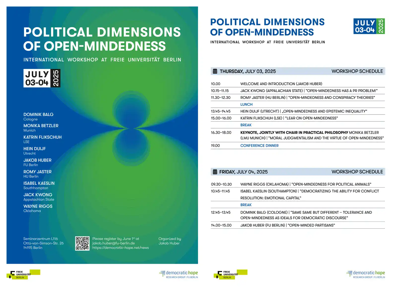 International Workshop: Political Dimensions of Open- Mindedness